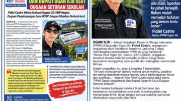 PPWI OGAN ILIR KECAM AKUN LADUSING T, DIDUGA SEBARKAN TUDINGAN TANPA BUKTI